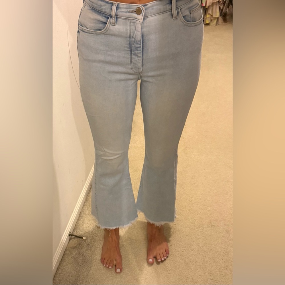 DL1961 Women's Light Blue High-Rise Flare Jeans